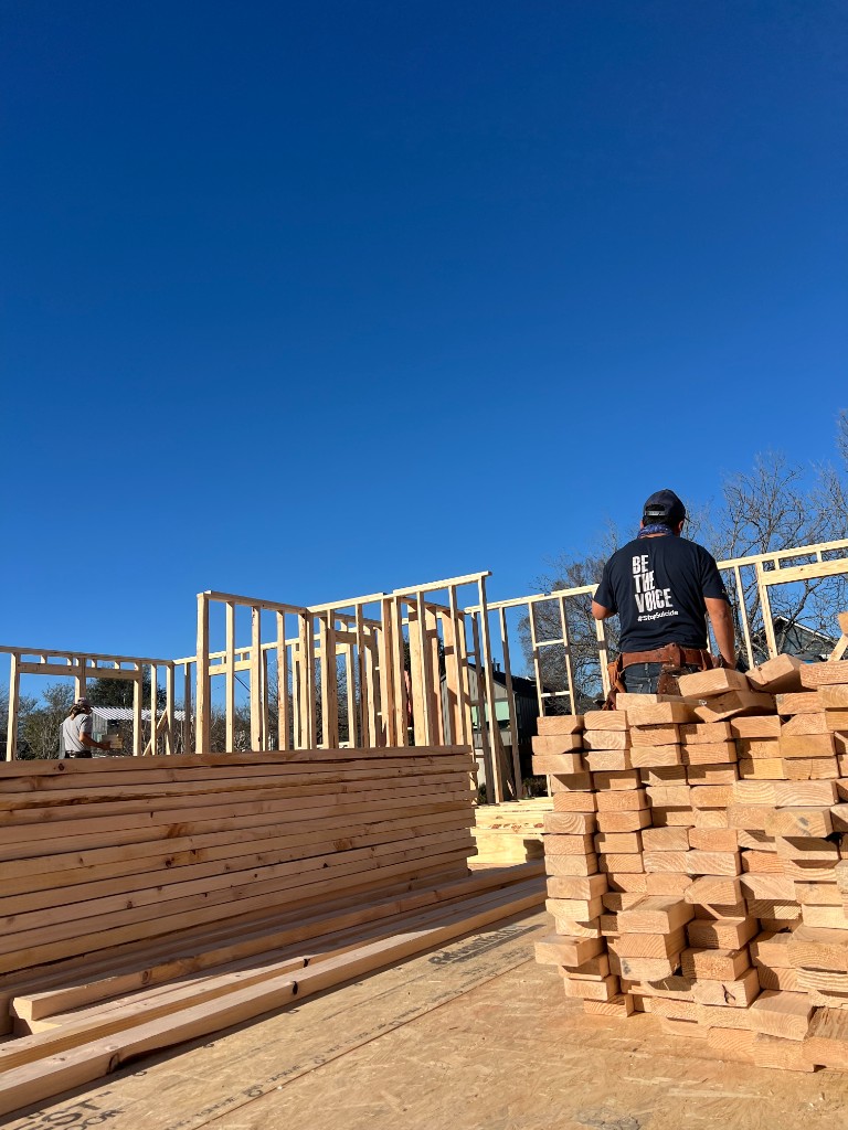 Construction progress on residential interior